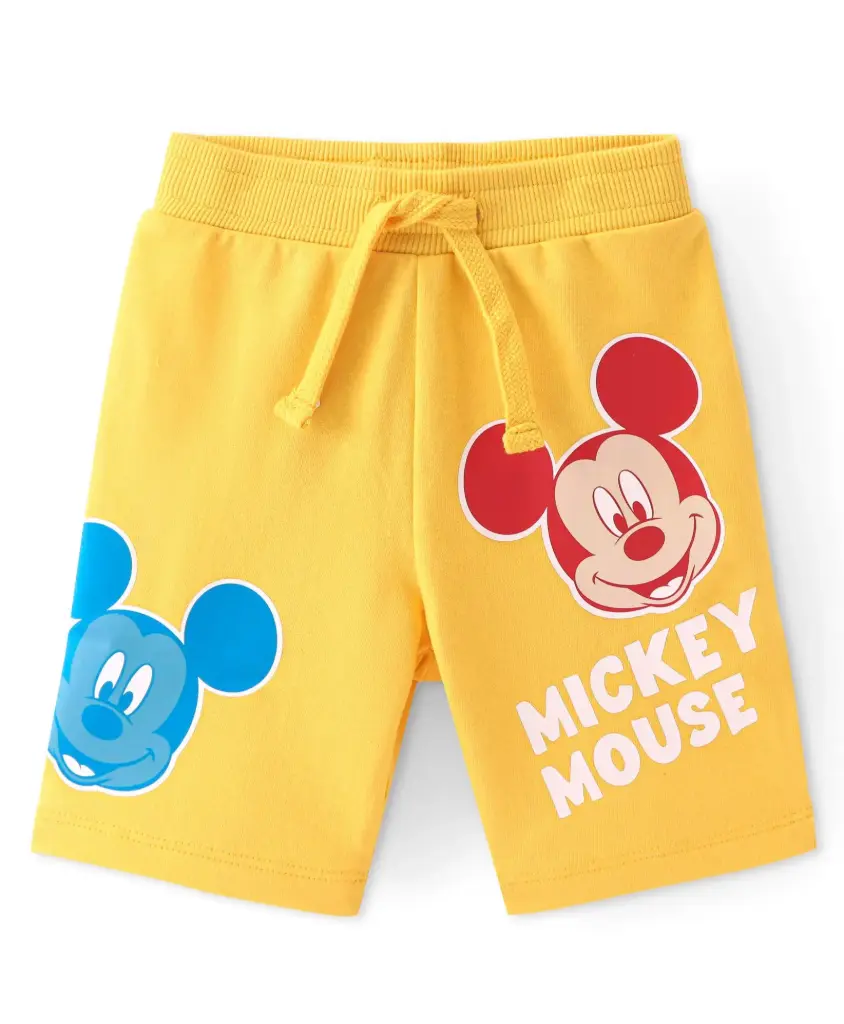 Mickey Mouse Graphic Shorts - Yellow