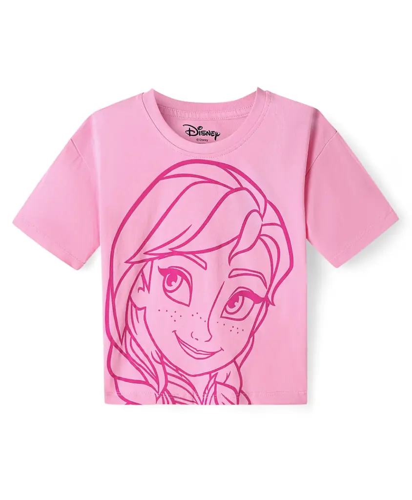 Princess Graphic Half Sleeves Oversized T-Shirt - Pink