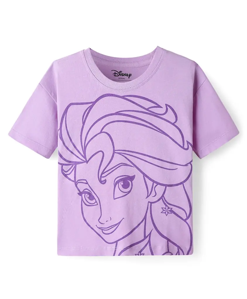 Princess Graphic Half Sleeves Oversized T-Shirt - Purple